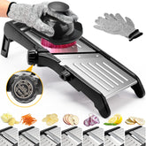 BINGBING mandoline slicer front view showing 7-in-1 versatility for precise prep