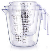 BINGBING measuring cups set 1000ml with clear scale for precise liquid measurements.
