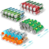 BingoHive clear width adjustable can organizer shown in fridge for space saving