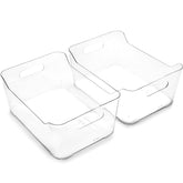 BINO large clear storage bin 2-pack open-top view for quick item spotting