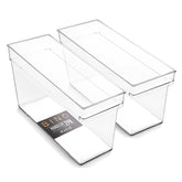 BINO medium deep storage bin with clear view for pantry items, easy access.