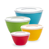 BINO mixing bowls with clear lids for neat storage and quick content identification