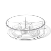 BINO round turntable organizer with six clear bins for easy spice storage.