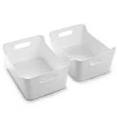 BINO SOHO small white storage bin front view for easy pantry organization.