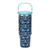 Biworld Disney Stitch all-over print blue 40oz tumbler with handle for daily hydration