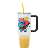 Bioworld Disney Stitch Hawaiian 40-oz tumbler front view keeps beverages cool on the go.