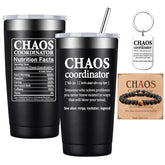 BIRGILT Chaos Coordinator tumbler front view highlighting the printed design for offices.