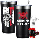 BIRGILT firefighter tumbler 20oz with Where My Hose at design for on-the-go hydration