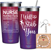 BirGilt nurse tumbler front view shows inscription, a thoughtful gift idea for nurses