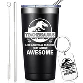 BIRGILT Teachersaurus 20oz tumbler front view for classroom coffee