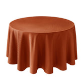 Biscaynebay fall round tablecloth in rust with textured fabric for autumn dining ambiance