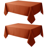 Biscaynebay fall tablecloth rust close-up highlights textured fabric and warm autumn vibe