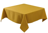 Biscaynebay textured tablecloth in gold close-up, highlighting premium fabric texture.