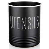 Bivvclaz utensil holder with black finish for organized counter storage
