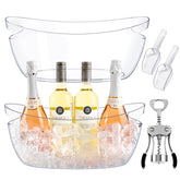 Blaithom ice bucket duo for parties with clear acrylic design and built-in handles.