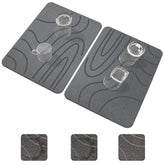 Blaithom stone drying mat front view shows curved stripes for fast air flow and quick drying.