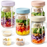 BLAZPATH Salad Pod jar with dressing cup keeps dressing separate for fresh salad.