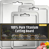 Blfichop titanium cutting board with juice groove, 12x9in, ideal for quick prep.