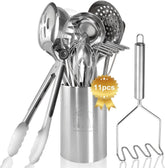 Blithely 11-piece utensil set with holder for organized kitchen storage and easy access