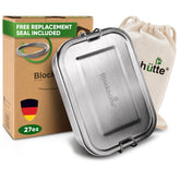 Blockhütte 27oz stainless steel lunch box close-up, showcasing durable material for daily use.