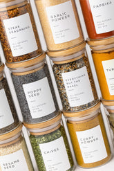 Bloomondo 12x glass spice jars for an organized pantry display