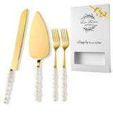 Bltnever wedding cake cutting set with pearl handle for elegant ceremony moments