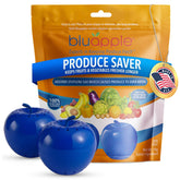 Bluapple Produce Saver 2-pack in front view with compact ethylene absorber