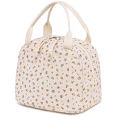 Bluboon corduroy lunch bag front pocket for quick storage on the go.