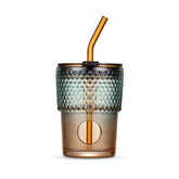 BLUEPOLAR amber-ribbed tumbler with straw for hot beverages on the go