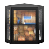 BMOSU corner bread box double layer stores two loaves on the countertop