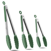 Bnlcd 7-inch turquoise heat-resistant tongs for precise grilling and serving