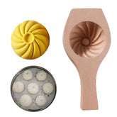 Bnrkmeb wooden bao bun maker side view for neat, uniform buns.
