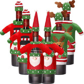 Boao Christmas wine bottle cover Santa in cozy knit for festive decor.