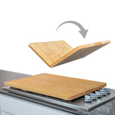 Boardwell XL foldable stovetop cover cutting board, dual-sided for prep and serving.