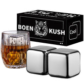 Boenkush large whiskey stones in a gift box front view for premium chilling