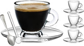 BOHEM'S espresso cups with demitasse glass set for elegant servings.