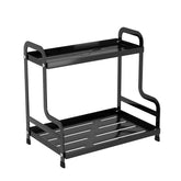 Bokelai 2-tier coffee bar organizer front view shows sturdy rust-resistant metal for organized mugs.