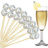 BOKFJBP disco ball cocktail picks shimmer on drinks and appetizers