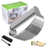 BOKKY garlic press rocker in 304 stainless for quick mincing