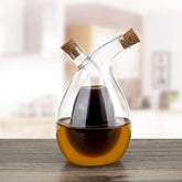 BOLLAER glass olive oil bottle cruet with cork lid for easy refills.