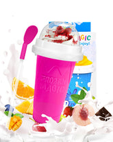 Bollove Slushie Cup pink lid ready for quick frozen drinks.
