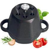 BOLVOUD garlic roaster with lid on promotes even roasting and rich aroma.