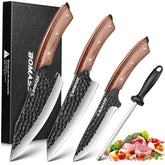 BOMASS chef knife close-up highlighting a razor-edge for precise dicing