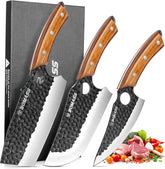 BOMASS Serbian-style chef knife with ergonomic handle for precise slicing