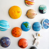 Bonilve 13pcs space magnet set: glowing Sun brightens classroom decor and learning.