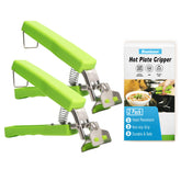 Bonison 2-pack hot plate gripper clips secure edge for safe lifting of plates and bowls