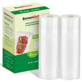 Bonsenkitchen vacuum sealer bags rolls 11in 50ft pack for custom bag lengths and extended freshness.