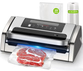 Bonsenkitchen vacuum sealer front view shows sleek full-silver design for efficient sealing.
