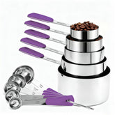 Bopei stainless steel six-piece set offering accurate measurements for dry and liquid ingredients.