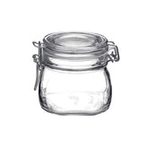 Bormioli Rocco Fido 17.5 oz wide-mouth glass jar, easy to fill.